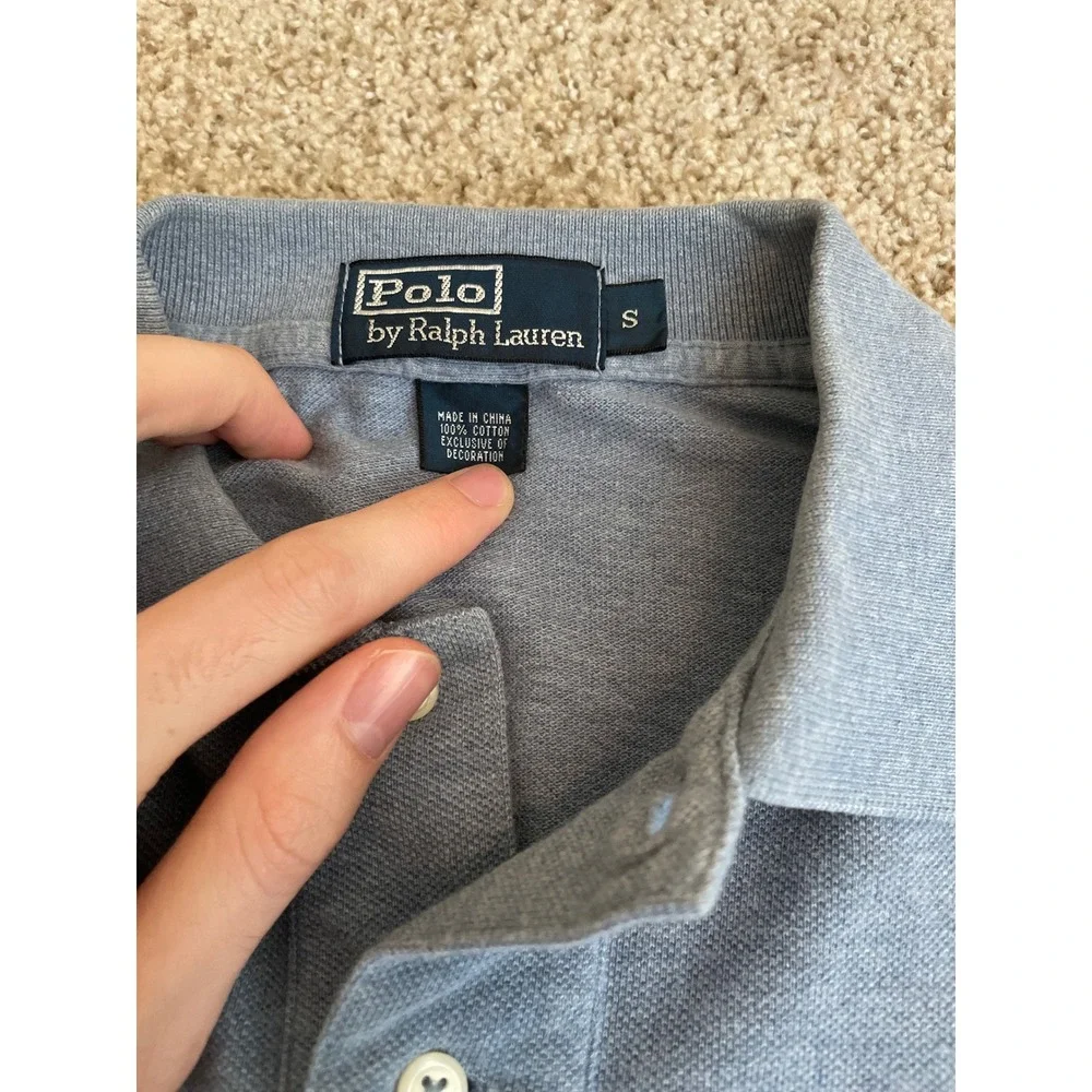 Polo Ralph Lauren Men's Long Sleeve Polo Shirt Small Blue Pique White Pony Logo